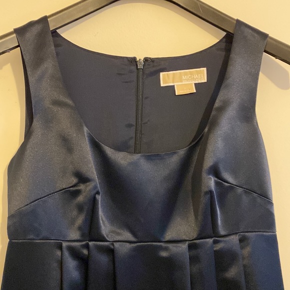 NWT Michael Kors Sz 2 Satin Navy Blue (Black?) Dress Party Prom Wedding Party MK - Picture 12 of 16